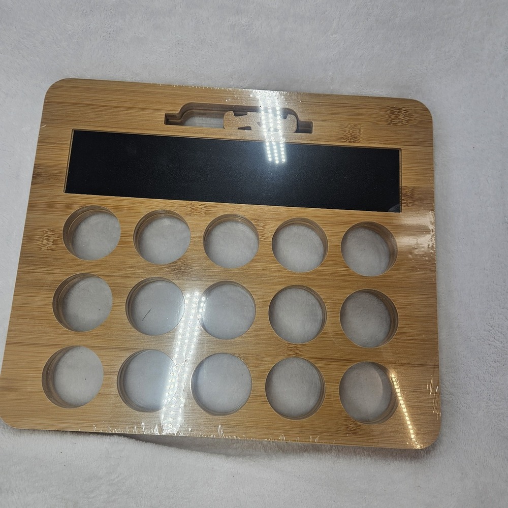 Bamboo K-Cup Pod Holder Coffee Organizer w/ Chalkboard Holds 35 Pods